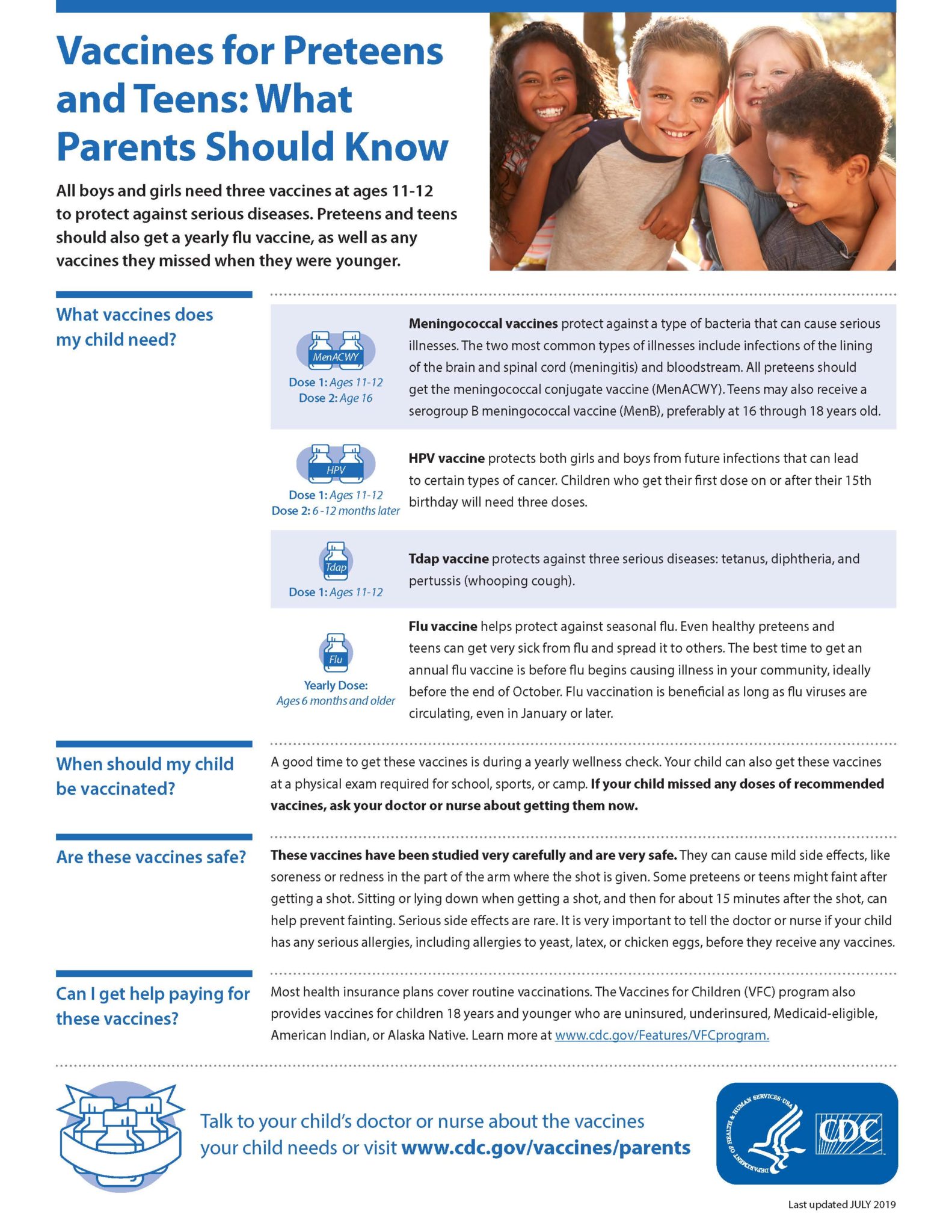 Vaccines for Preteens and Teens: What Parents Should Know | CDC