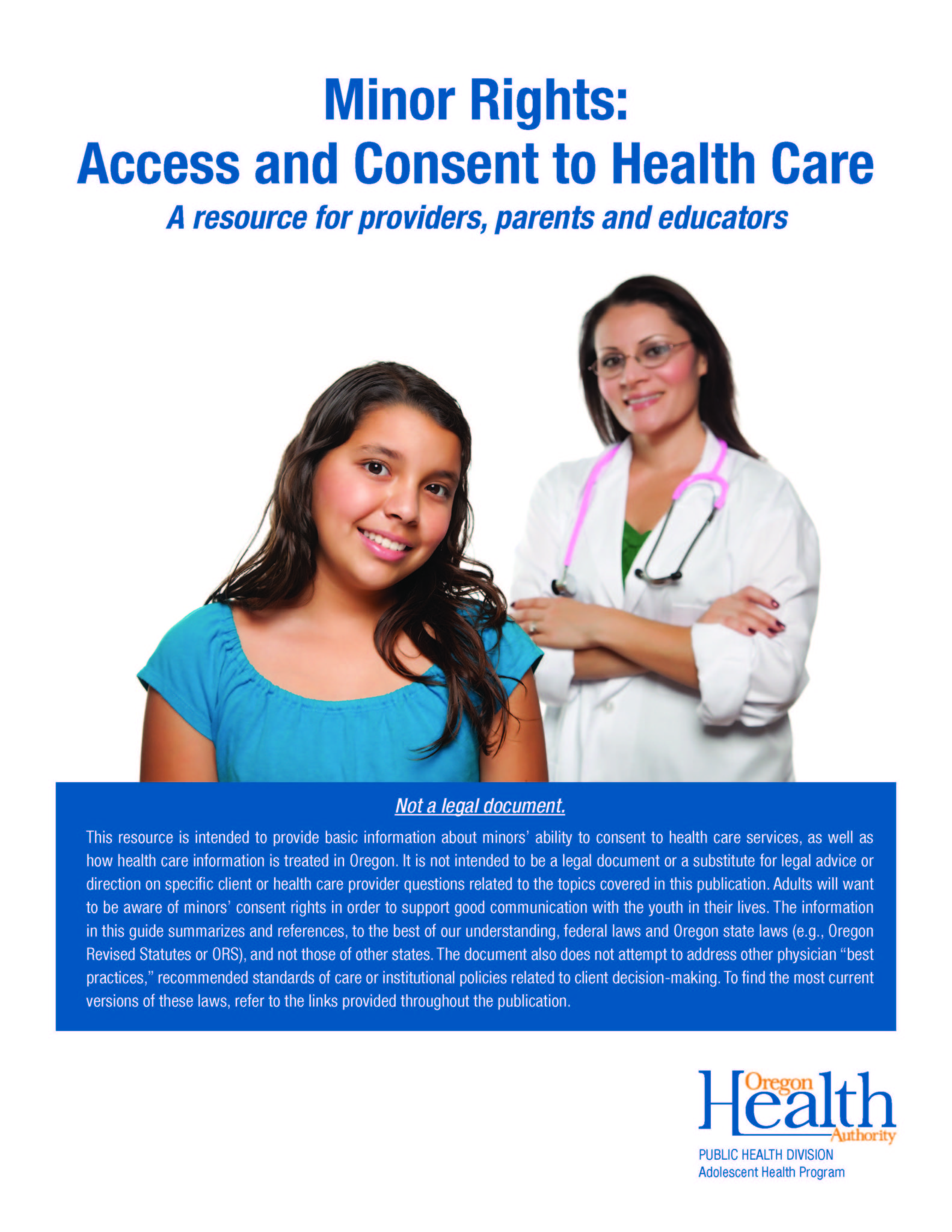 Minor Rights: Access and Consent to Health Care | Oregon Health Authority